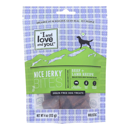 I and Love and You – Bouchées de Jerky Bio au Bœuf et à l’Agneau – Snacks Premium pour Chien – Séchées à l’Air – Lot de 6 Sachets de 113 g