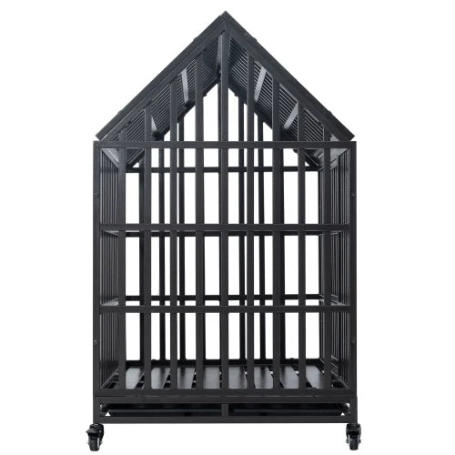 Chenil Renforcé pour Chien avec Toit et Fenêtres – Cage Extérieure Haut de Gamme – Maisons et Mobilier pour Animaux FCJ