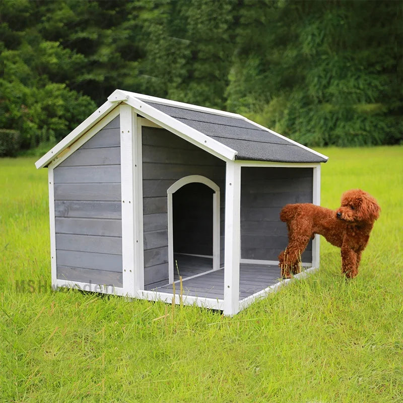 Livraison Rapide – Grande Niche pour Chien en Bois d’Extérieur, Étanche, Coupe-Vent et Chaude – Chenil Spacieux pour Chiots et Chiens Adultes