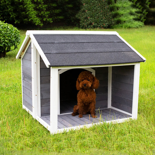 Livraison Rapide – Grande Niche pour Chien en Bois d’Extérieur, Étanche, Coupe-Vent et Chaude – Chenil Spacieux pour Chiots et Chiens Adultes