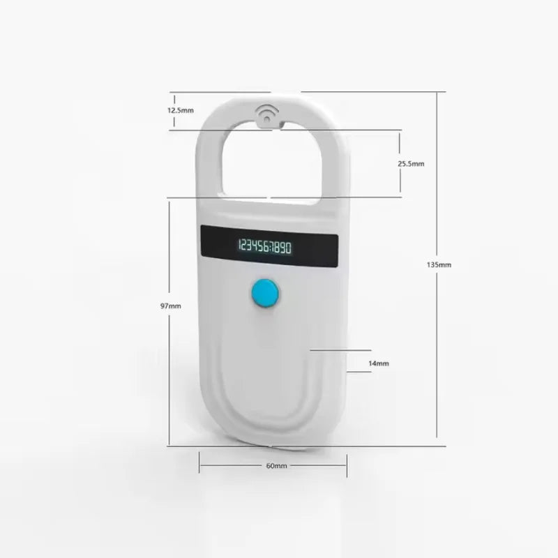 Scanner d’Identifiant Animal Universel – Lecteur RFID Portatif 134,2 kHz – Pour Chiens, Chats, Poissons et Gestion des Animaux