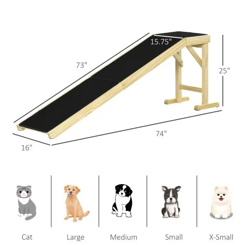 Rampe pour Lit de Chien FCJ avec Tapis Antidérapant et Plateforme Supérieure – Idéale pour Chiens, Chats et Propriétaires Soucieux de leur Confort