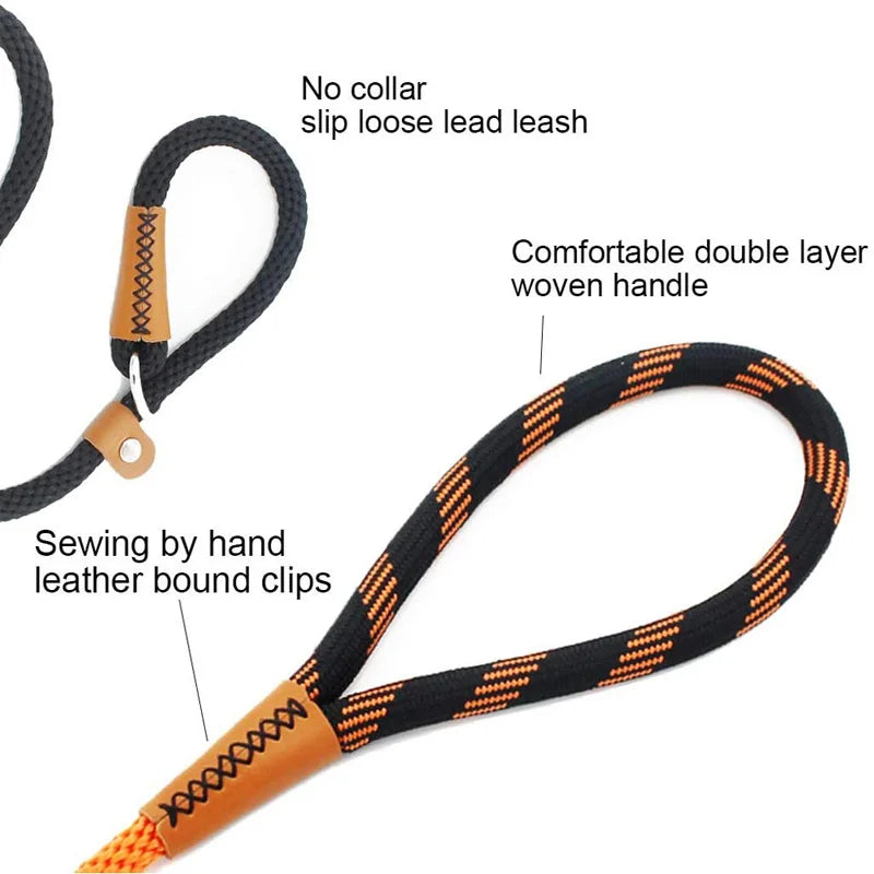 Laisse pour Chien Solide pour l’Extérieur et le Dressage – Chaîne de Traction Robuste avec Poignée Douce pour un Contrôle et une Sécurité Accrus