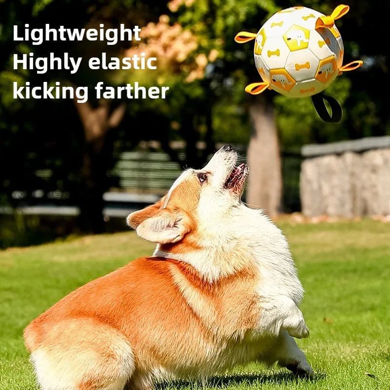 Ballon de Football Sonore pour Chien – Jouet à Mâcher Résistant pour l’Extérieur, Durable et Gonflable – Anti-Morsure avec Couineur Intégré