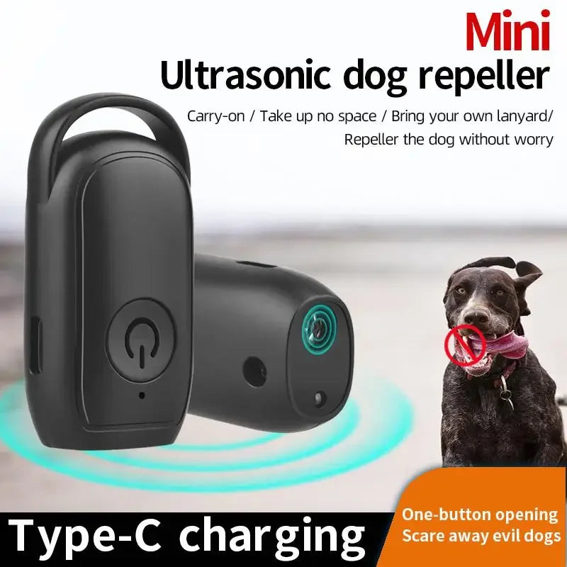 Mini Répulsif Ultrasonique Portable pour Chien – Anti-Aboiement & Dressage avec LED Intégrée