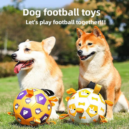 Ballon de Football Sonore pour Chien – Jouet à Mâcher Résistant pour l’Extérieur, Durable et Gonflable – Anti-Morsure avec Couineur Intégré