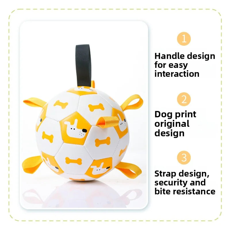 Ballon de Football Sonore pour Chien – Jouet à Mâcher Résistant pour l’Extérieur, Durable et Gonflable – Anti-Morsure avec Couineur Intégré