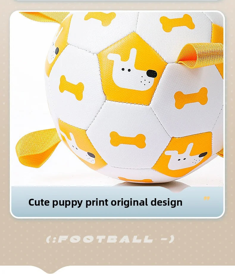 Ballon de Football Sonore pour Chien – Jouet à Mâcher Résistant pour l’Extérieur, Durable et Gonflable – Anti-Morsure avec Couineur Intégré