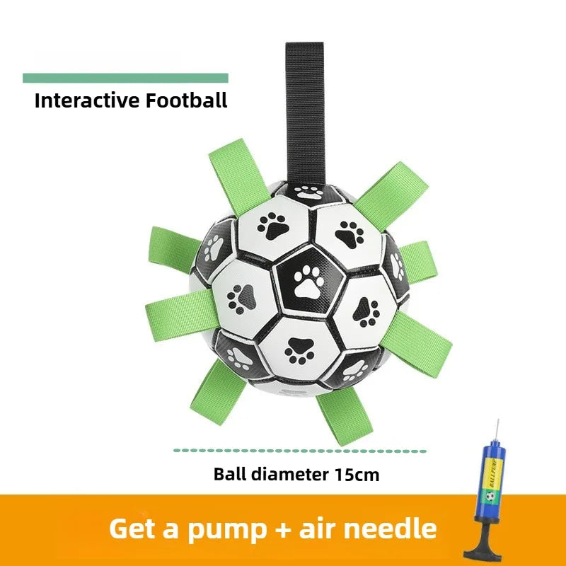 Ballon de Football Sonore pour Chien – Jouet à Mâcher Résistant pour l’Extérieur, Durable et Gonflable – Anti-Morsure avec Couineur Intégré
