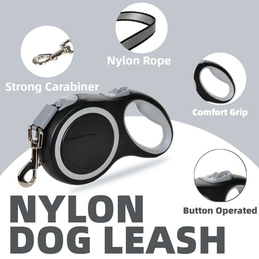 Laisse Rétractable 8M/5M pour Chien de Grande Taille – Laisse Automatique Extensible Robuste pour la Marche, la Course et la Randonnée