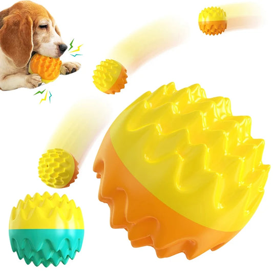 Balle à Mâcher Sonore pour Chien – Jouet Interactif d’Extérieur pour Petits, Moyens et Grands Chiens – Nettoyage des Dents, Anti-Stress – Idéal Chihuahua, Yorkie et Autres Races
