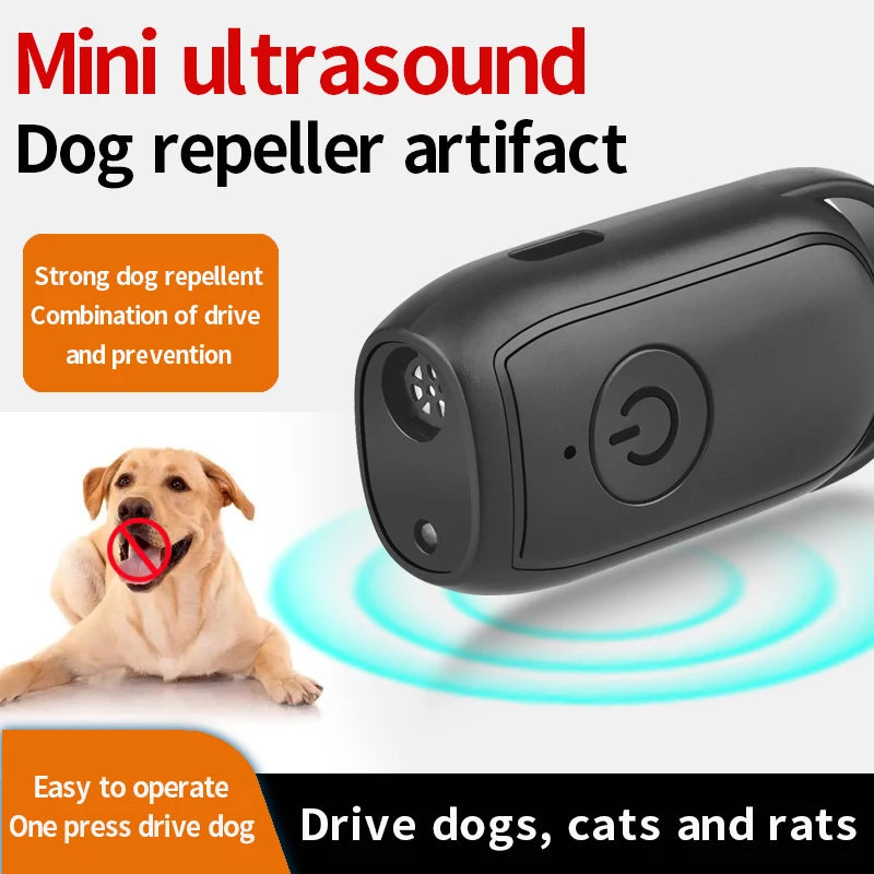 Mini Répulsif Ultrasonique Portable pour Chien – Anti-Aboiement & Dressage avec LED Intégrée