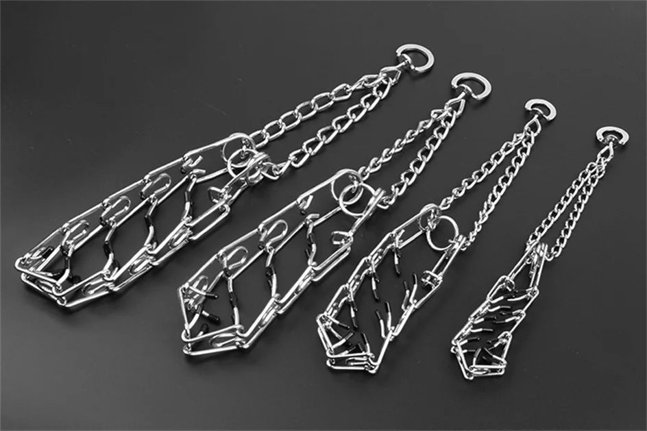 Collier de Dressage à Pointes en Métal – Anti-Traction, Ajustable, avec Embouts en Caoutchouc pour Chiens Moyens à Grands