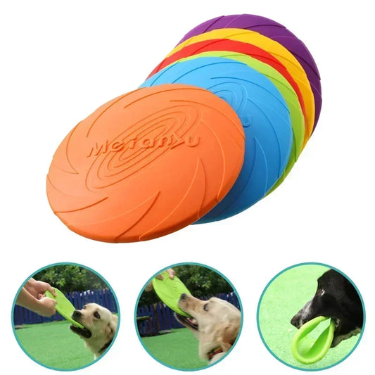 Frisbee pour Chien Multicolore – Disque Volant en Silicone Souple pour Jeux et Dressage – Jouet Interactif d’Extérieur pour Chiens de Toutes Tailles