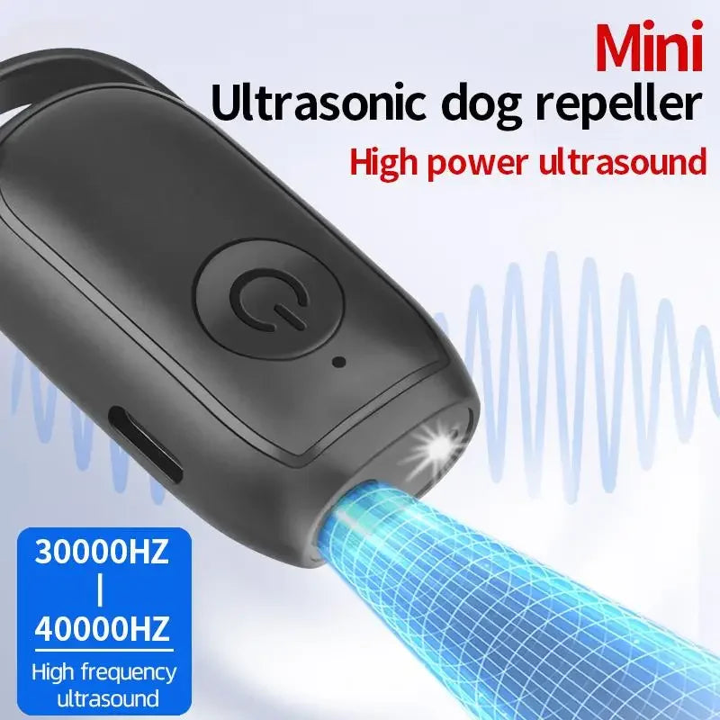 Mini Répulsif Ultrasonique Portable pour Chien – Anti-Aboiement & Dressage avec LED Intégrée