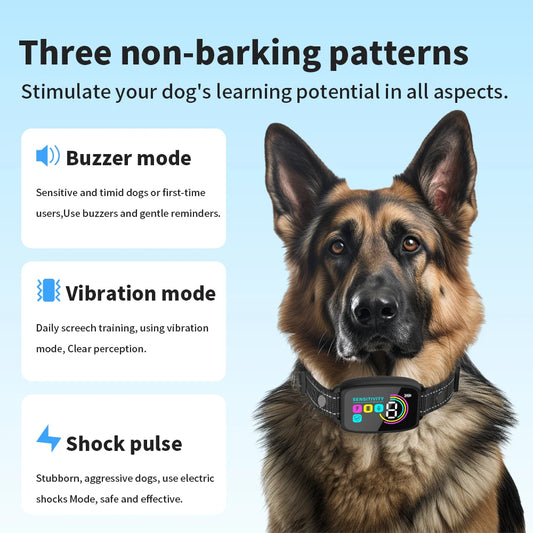 Collier Anti-Aboiement Automatique pour Chien – Ultrasons & Vibration, Étanche & Rechargeable Type-C
