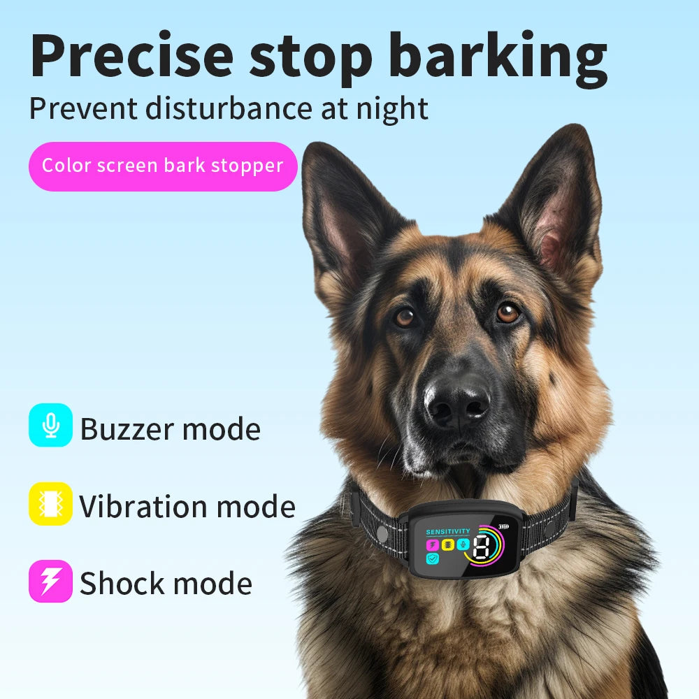 Collier Anti-Aboiement Automatique pour Chien – Ultrasons & Vibration, Étanche & Rechargeable Type-C