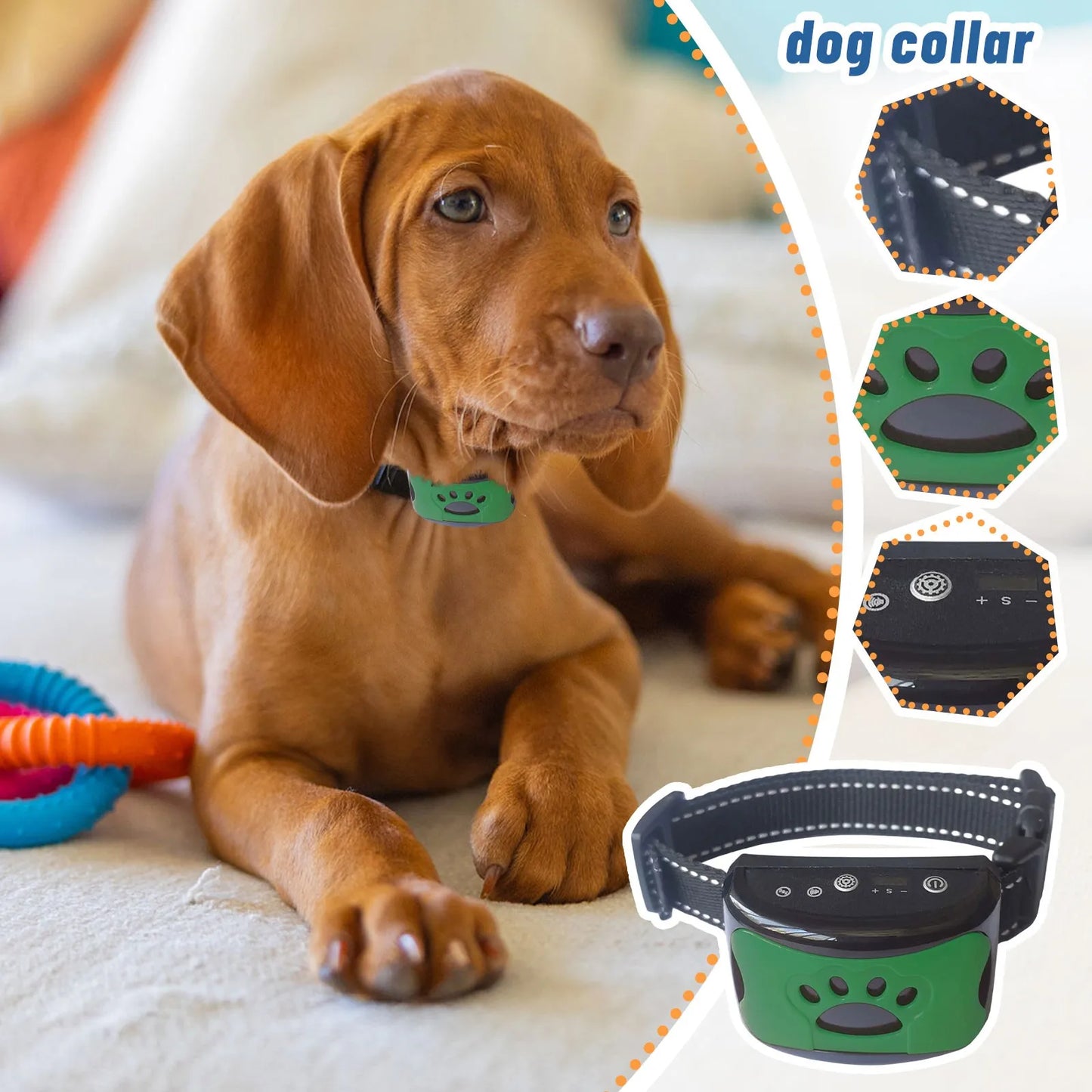 Collier Anti-Aboiement pour Chien – Ultrasons & Vibration, Recharge USB, Dressage Électrique Doux
