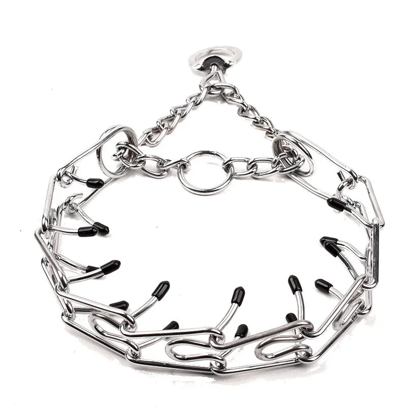Collier de Dressage à Pointes en Métal – Anti-Traction, Ajustable, avec Embouts en Caoutchouc pour Chiens Moyens à Grands