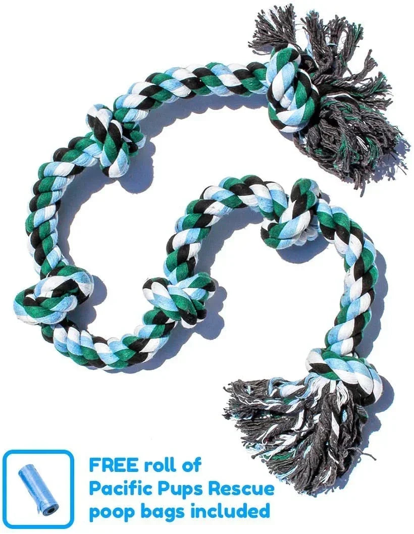 Jouet en Corde Géant ATUBAN pour Très Grand Chien – Jouet Indestructible pour Mâcheurs Agressifs, 6 Nœuds, 107 cm de Long, Idéal Grandes Races