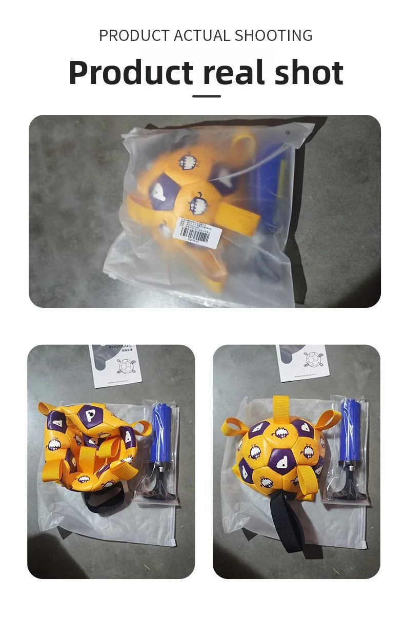 Ballon de Football Sonore pour Chien – Jouet à Mâcher Résistant pour l’Extérieur, Durable et Gonflable – Anti-Morsure avec Couineur Intégré