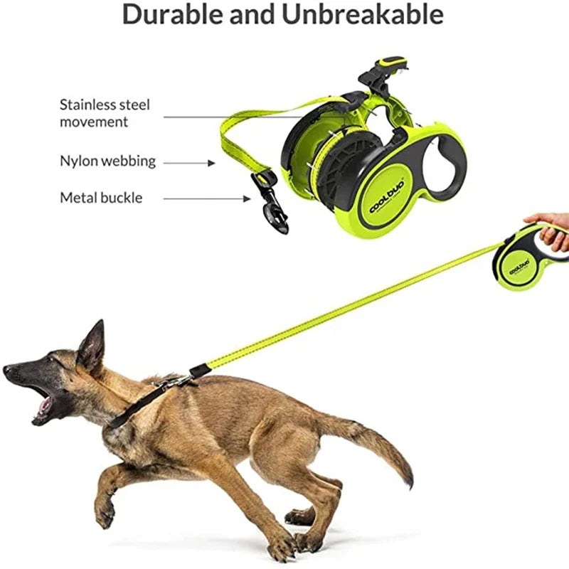 Laisse Rétractable de Luxe 5M pour Chien – Laisse Automatique Extensible pour Chiens de Grande, Moyenne et Petite Taille, Chats et Chiots