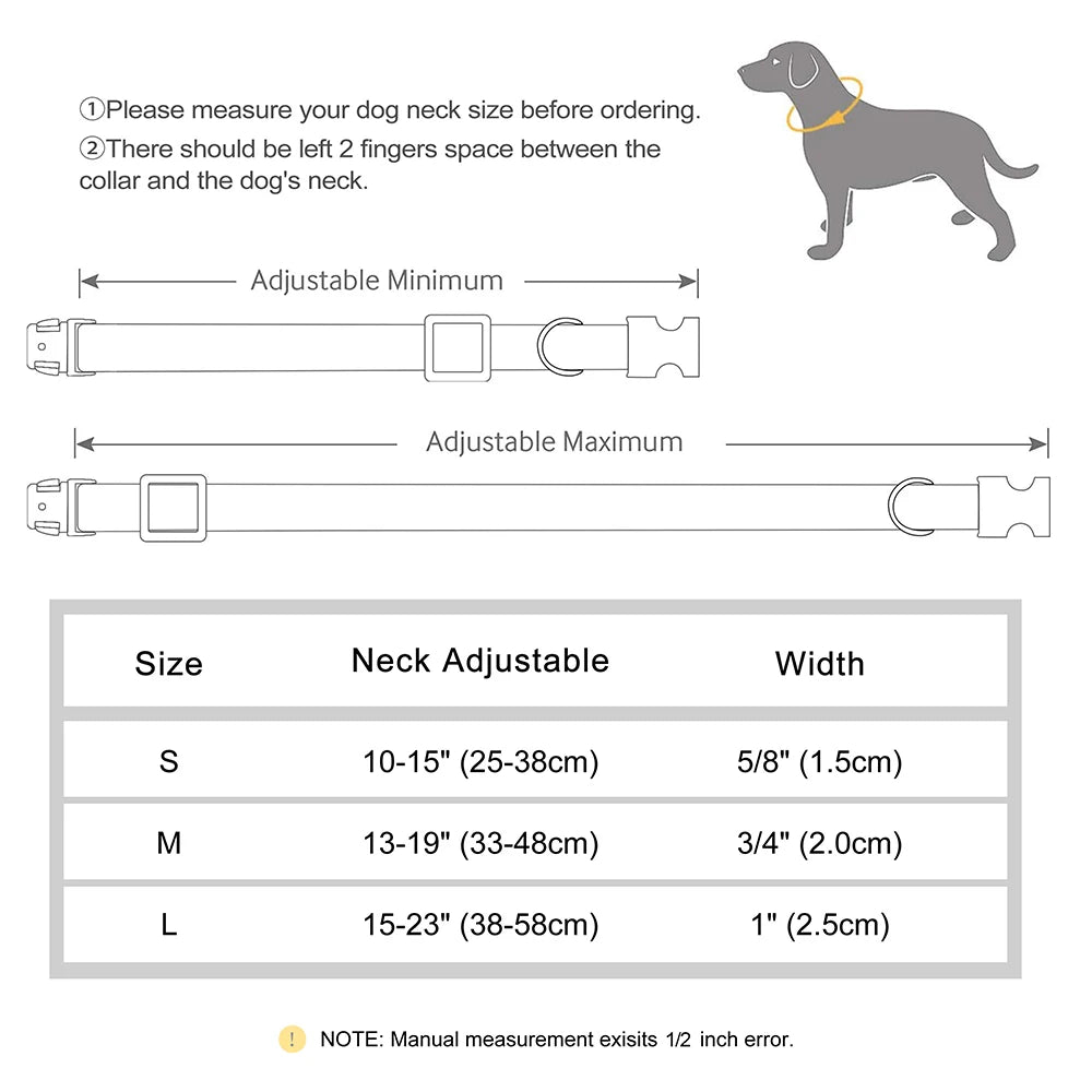 Collier pour Chien en Cuir PU Personnalisé – Collier Gravé avec Boucle Réglable et Plaque d’Identification, Durable pour Chiens Petits, Moyens et Grands (Pug, Bulldog, etc.)
