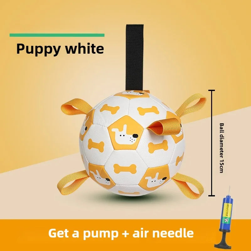 Ballon de Football Sonore pour Chien – Jouet à Mâcher Résistant pour l’Extérieur, Durable et Gonflable – Anti-Morsure avec Couineur Intégré