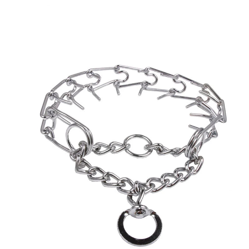 Collier de Dressage Anti-Traction à Pointes – Acier Inoxydable avec Embouts en Caoutchouc, Taille Ajustable
