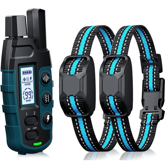 Collier de Dressage pour Chien avec Télécommande – 1000 m, Étanche IP67, Rechargeable, Multi-Mode (Pour 1 ou 2 Chiens)