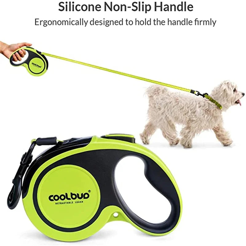 Laisse Rétractable de Luxe 5M pour Chien – Laisse Automatique Extensible pour Chiens de Grande, Moyenne et Petite Taille, Chats et Chiots