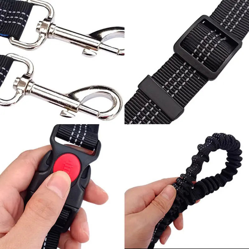 Laisse Élastique pour Chien Mains Libres – Laisse Rétractable en Nylon pour la Course et la Marche, Accessoire Pratique pour Chien