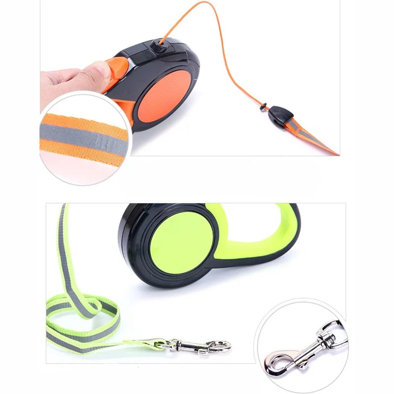 Laisse Rétractable 3/5/8M pour Chien – Laisse à Enrouleur Robuste et Réglable pour Petits et Grands Chiens, Idéale pour la Marche et la Randonnée