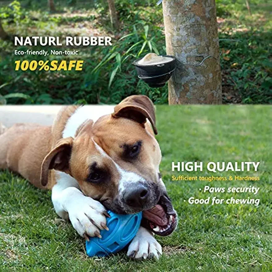 Jouet pour Chien Couineur en Caoutchouc – Balle à Mâcher Résistante pour Chiots et Chiens Agressifs – Nettoyage des Dents & Jeu Interactif – Pour Races Moyennes et Grandes