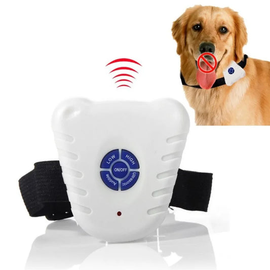 Collier Anti-Aboiement Ultrasonique Réglable et Étanche – Dispositif de Dressage avec Contrôle des Aboiements pour Petits Chiens, avec Bouton Clicker