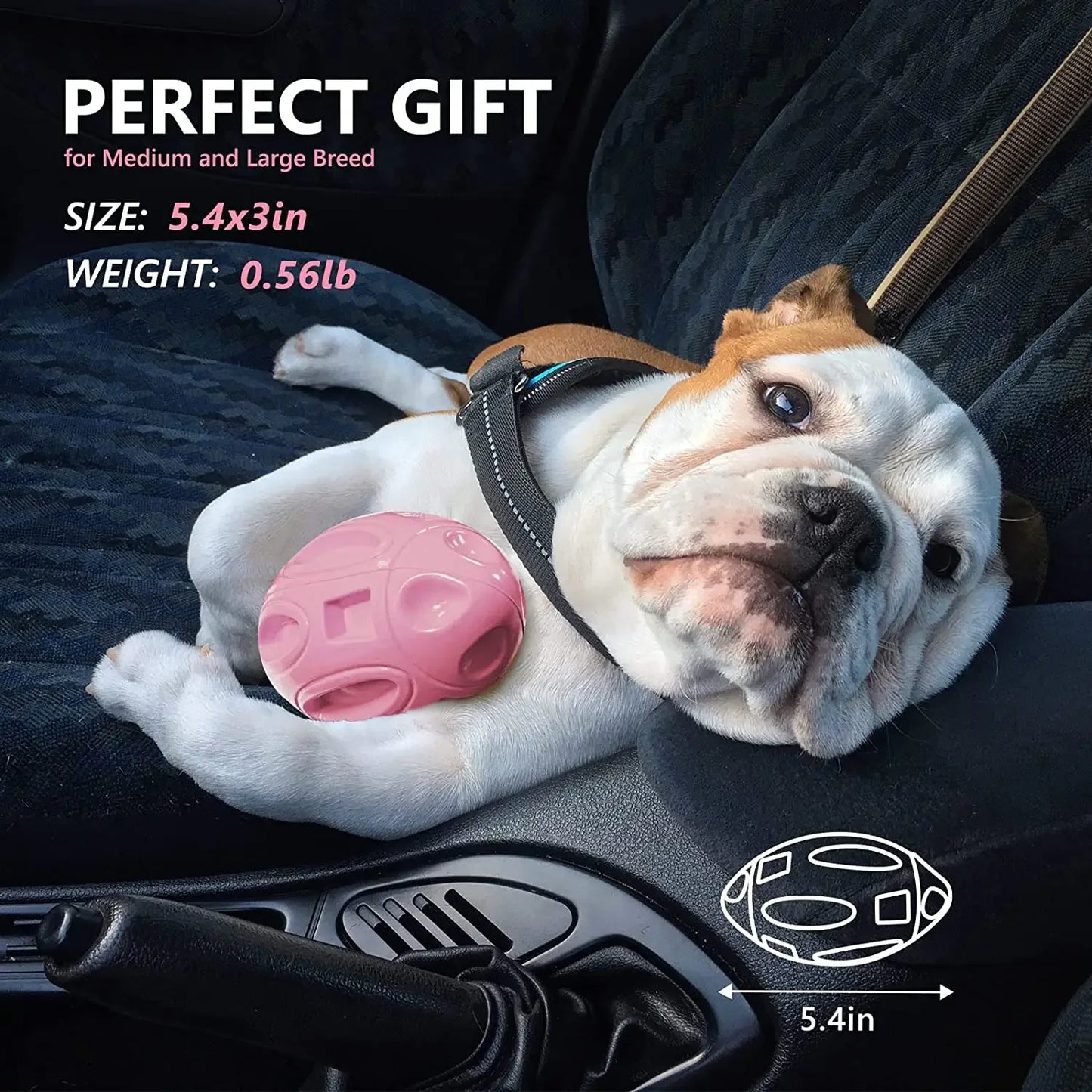 Jouet pour Chien Couineur en Caoutchouc – Balle à Mâcher Résistante pour Chiots et Chiens Agressifs – Nettoyage des Dents & Jeu Interactif – Pour Races Moyennes et Grandes