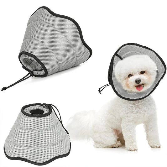 Collerette Vétérinaire pour Chien – Collier de Protection Anti-Léchage et Anti-Morsure, Ajustable, Type Élisabéthain