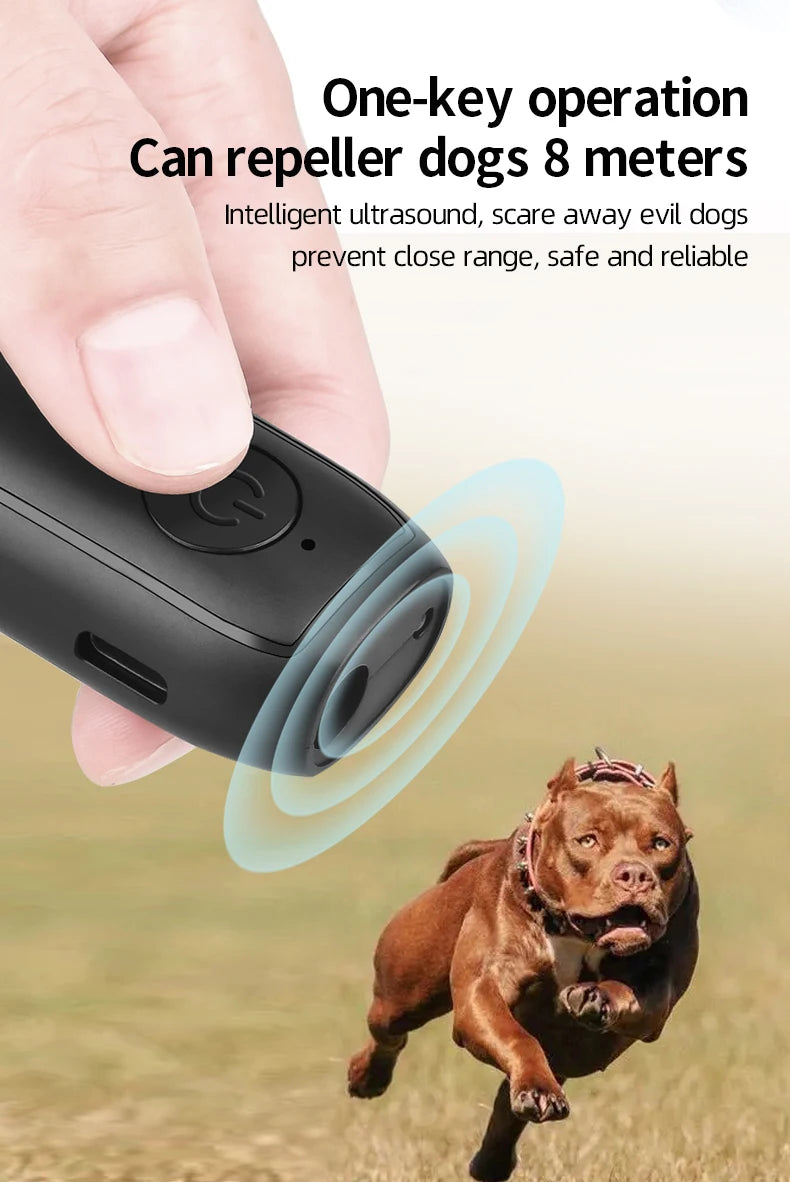 Mini Répulsif Ultrasonique Portable pour Chien – Anti-Aboiement & Dressage avec LED Intégrée