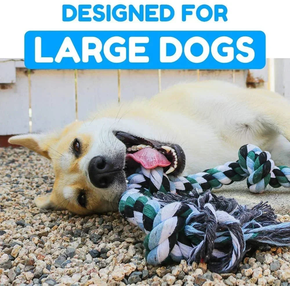 Jouet en Corde Géant ATUBAN pour Très Grand Chien – Jouet Indestructible pour Mâcheurs Agressifs, 6 Nœuds, 107 cm de Long, Idéal Grandes Races