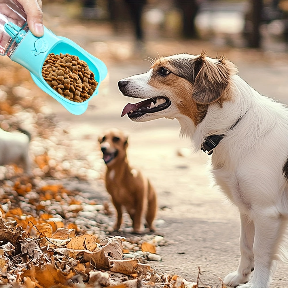 Gourde de Voyage 2-en-1 pour Chien et Chat – Distributeur d’Eau + Compartiment à Nourriture Intégré