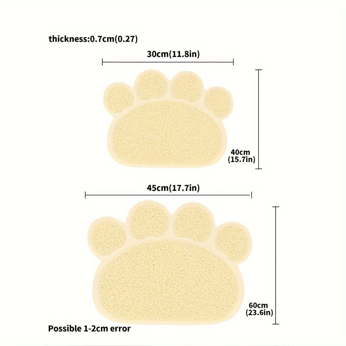 Tapis de Litière Antidérapant en Forme de Patte – Anti-éclaboussures & Anti-dérapant pour Bac à Litière de Chat