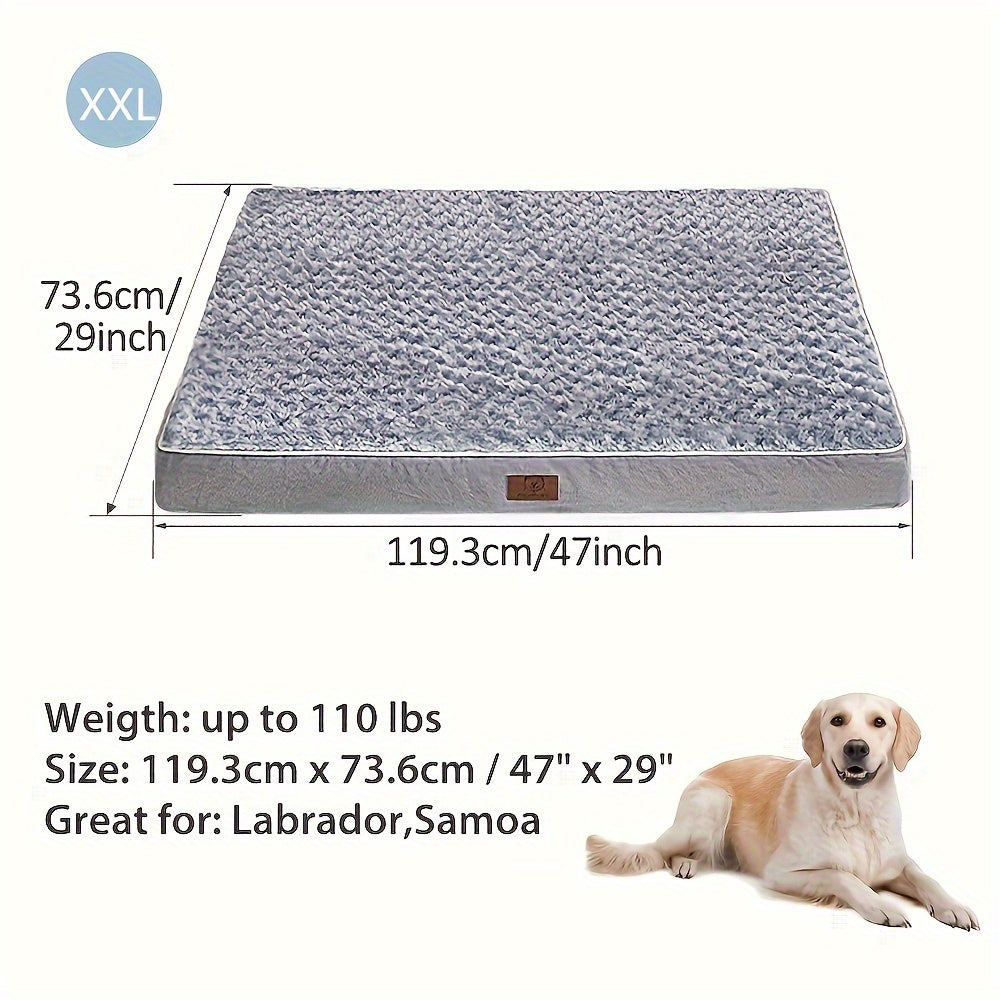Lit Orthopédique Gris pour Chien – Canapé Matelassé à Mémoire de Forme avec Housse Imperméable Amovible