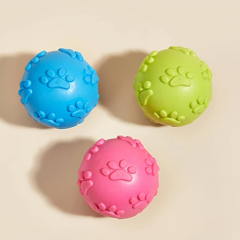 Balle Squeaky en Caoutchouc pour Chien – Design Patte de Cartoon, Résistante & Ludique, Spéciale Petite et Moyenne Taille