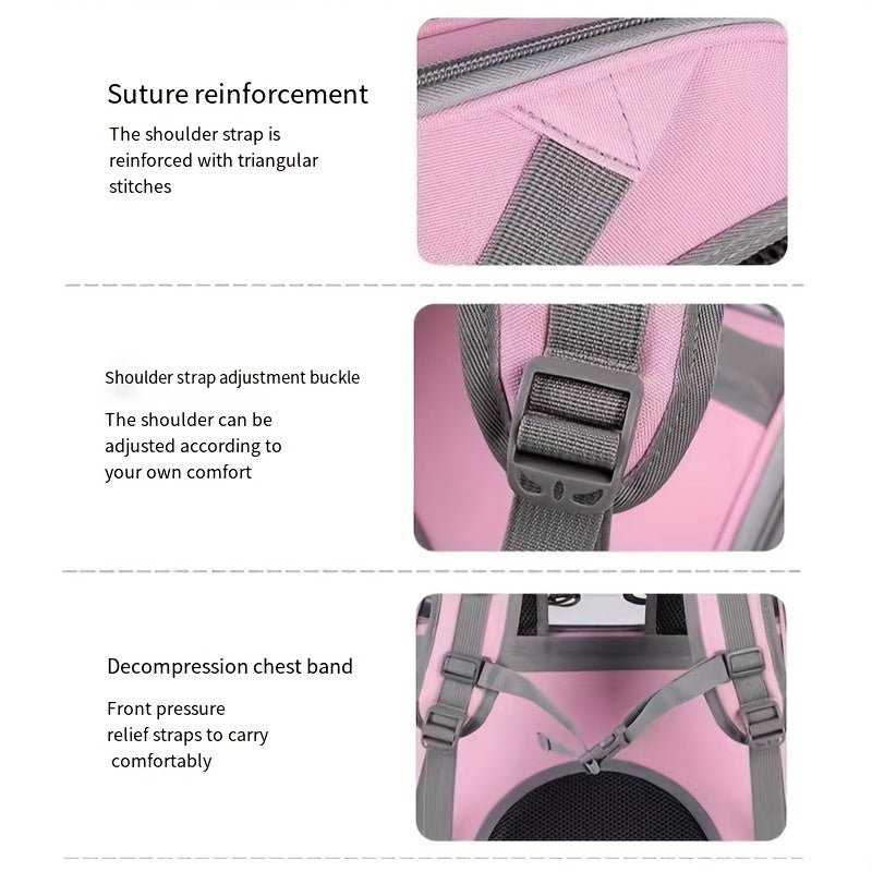Sac à Dos de Transport pour Animaux – Maille Respirante, Grande Capacité – Sac Pliable et Portable pour Chats et Chiens – Fermeture Éclair Sécurisée