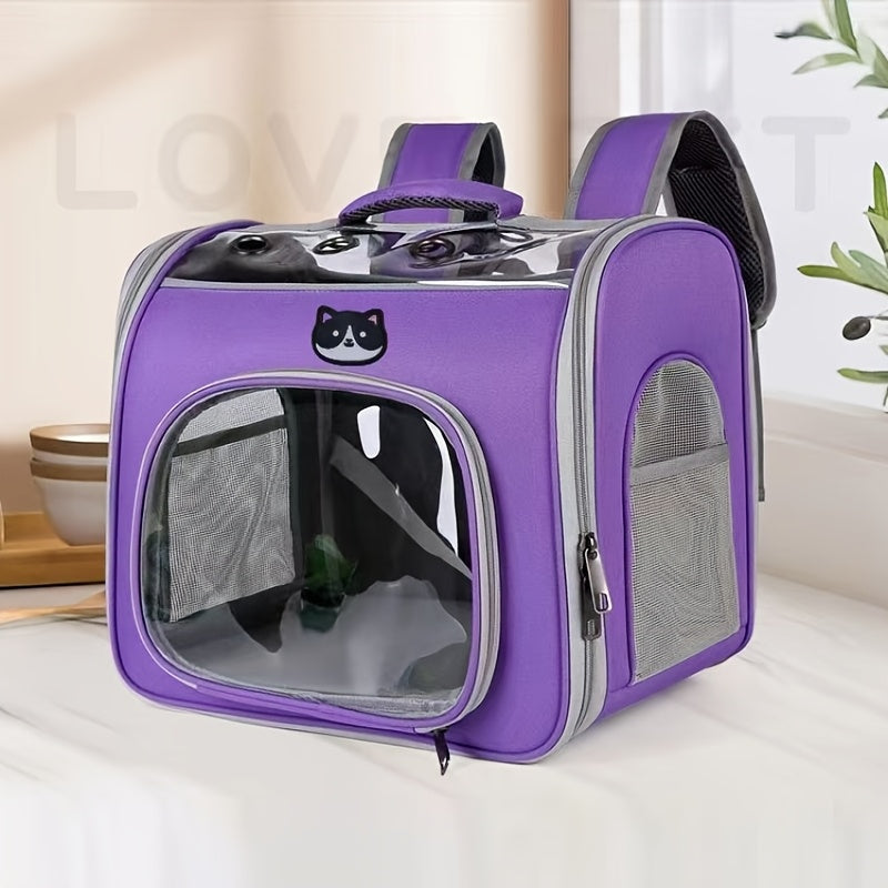 Sac à Dos de Transport pour Animaux – Maille Respirante, Grande Capacité – Sac Pliable et Portable pour Chats et Chiens – Fermeture Éclair Sécurisée