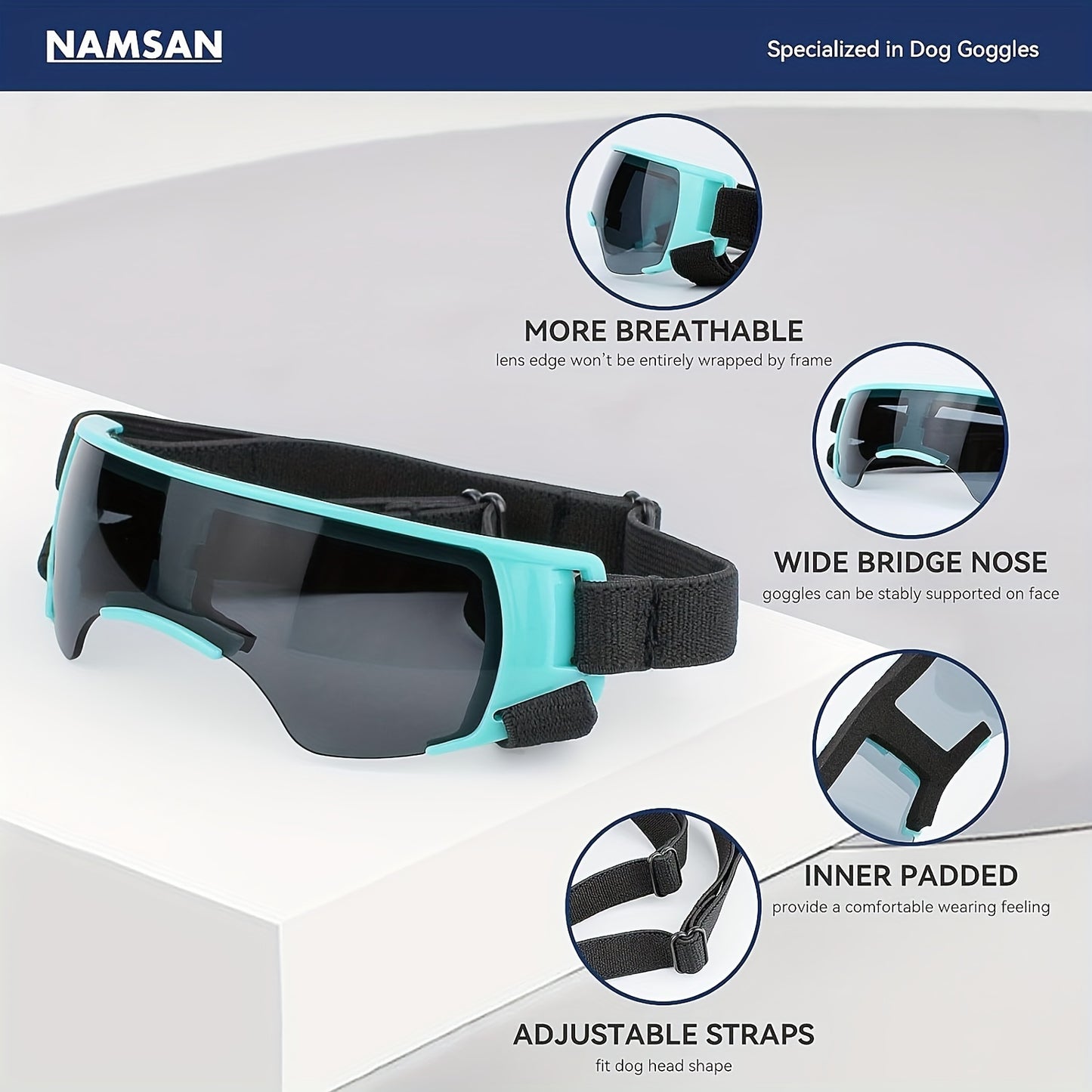 Lunettes de Soleil Demi-Monture pour Chien – Style, Protection & Fun pour Chiens de Toutes Tailles
