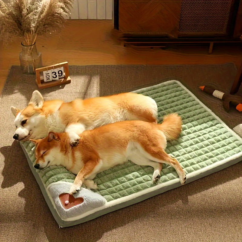Tapis de Couchage pour Chien – 1 Pièce – Coussin Universel Toutes Saisons pour Niche ou Panier – Matelas Douillet avec Housse Amovible et Lavable – Soutien Doux pour la Colonne Vertébrale