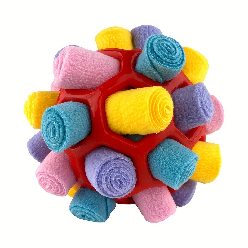 Jouet Interactif en Peluche pour Chien – Balle à Friandises, Jeu de Flair, Mâchouille & Nettoyage des Dents