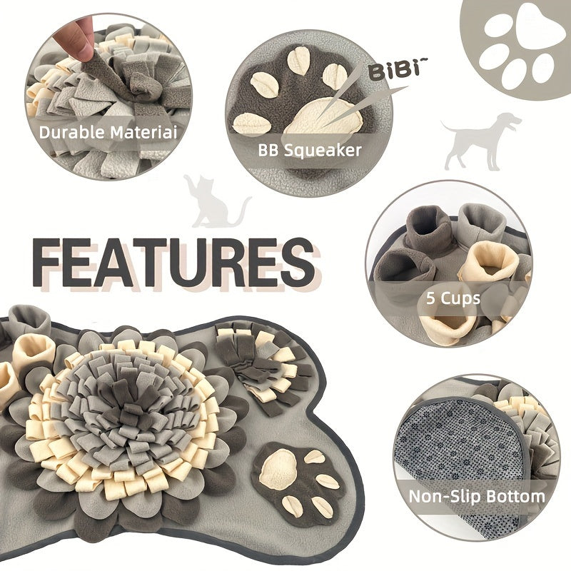 Tapis de Fouille pour Chien – 1 Pièce – Tapis de Stimulation Interactive et d’Alimentation Lente – Durable et Lavable – Pour Dressage, Recherche et Réduction de l’Anxiété