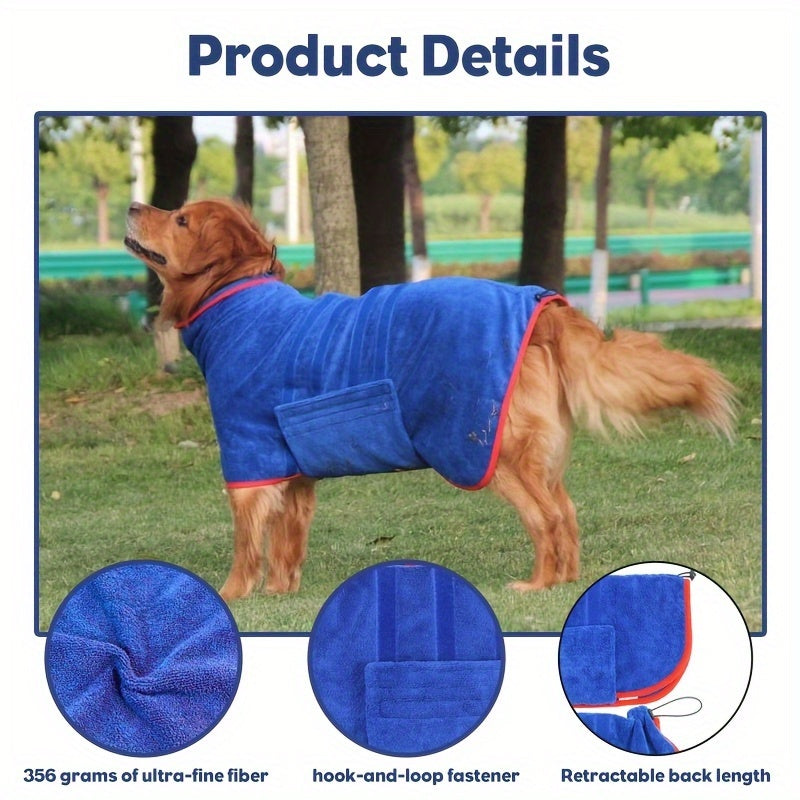 Peignoir de Bain pour Chien – Serviette Ultra-Absorbante, Séchage Rapide, Lavable en Machine